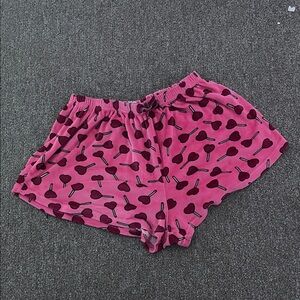 Pink Heart Lollipop Print Shorts
